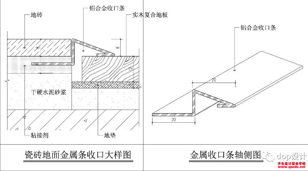 室内设计常见金属收口做法节点大样和施工工艺