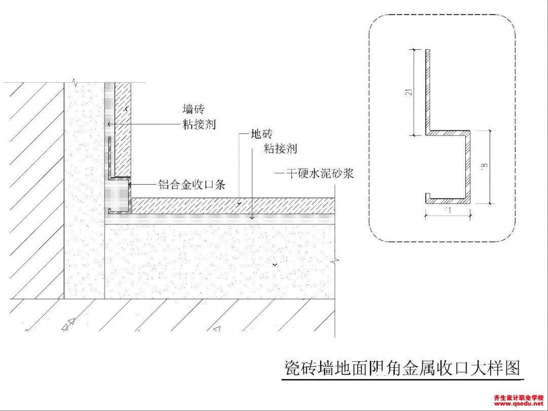 室内设计常见金属收口做法节点大样和施工工艺