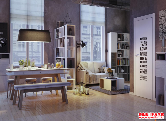 3Dmax效果图，现代简约风格单身公寓loft如何制作？