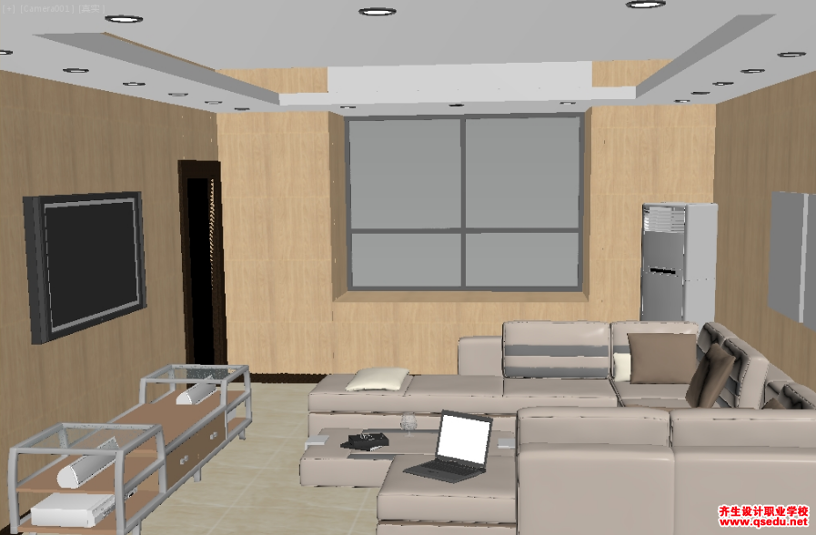 3DMax将家具3d模型、电器3d模型导入合并到室内客厅的方法