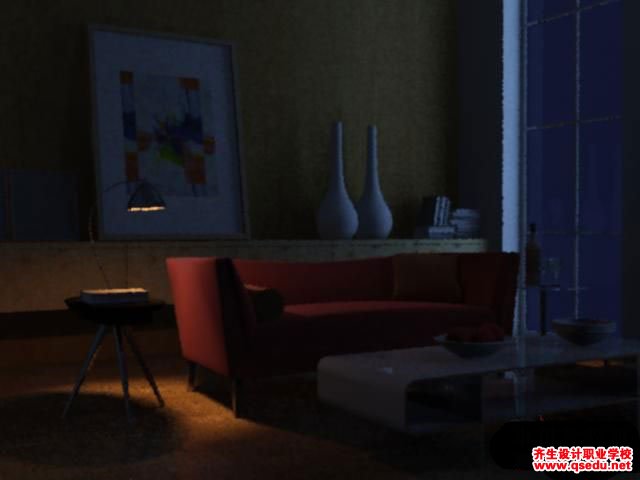 3Dmax室内空间夜景布光怎么做？