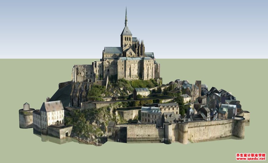 草图大师（SU）欧洲古典城堡小镇模型下载