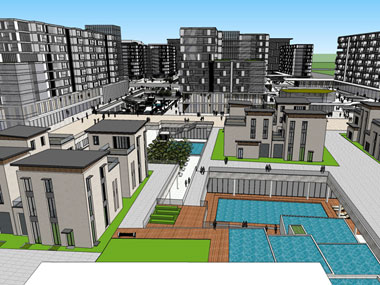 草图大师（SU）住宅区规划、建筑模型下载