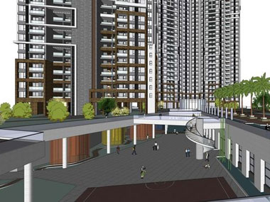 草图大师（SU）新河三角洲高层住宅小区模型下载