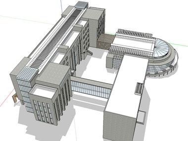 草图大师办公类模型2：现代风格政府办公楼