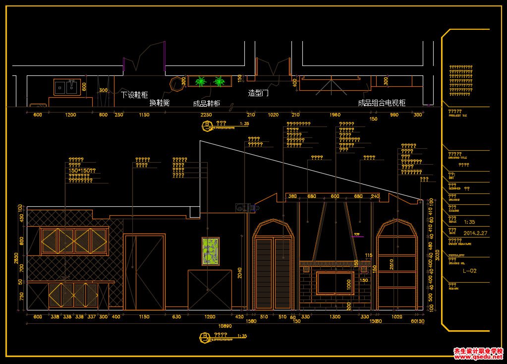 家装CAD图纸[33],地中海风格5室大平层CAD施工图全套