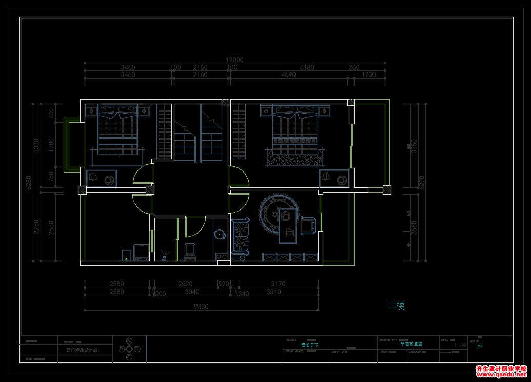 家装CAD图纸[38],地中海风格别墅CAD施工图全套附实景图