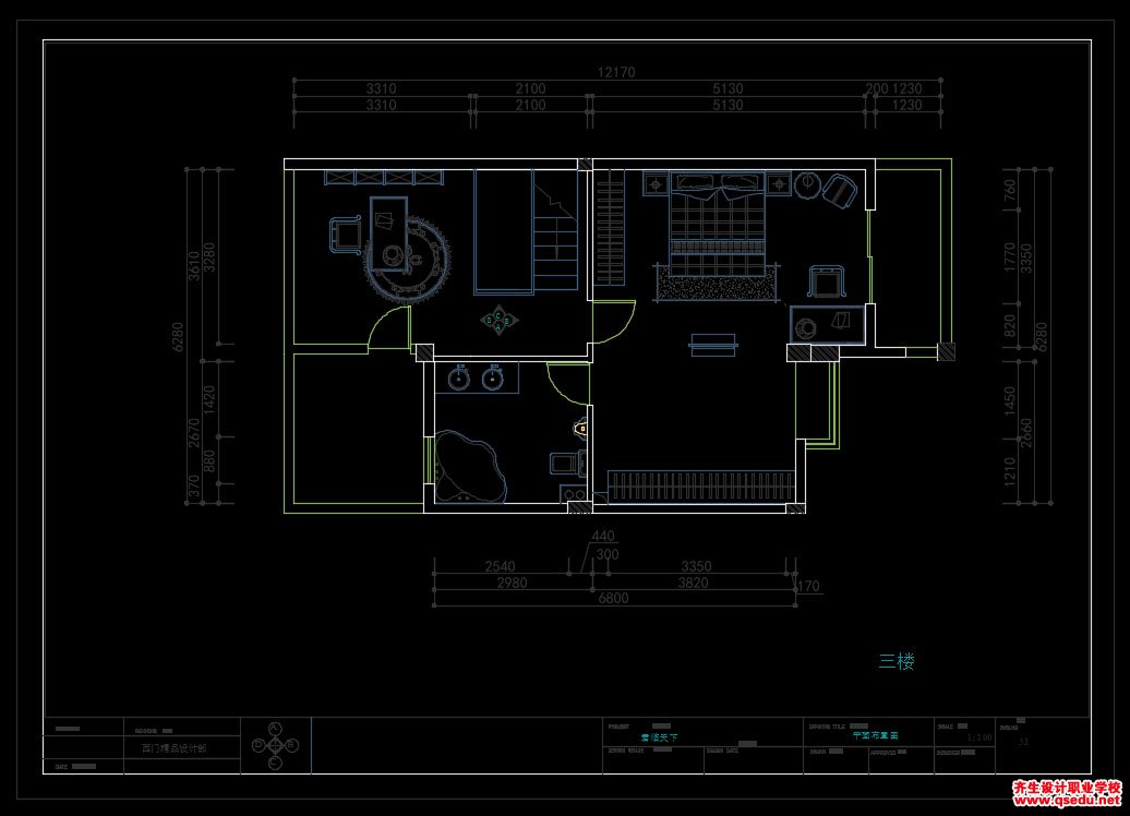 家装CAD图纸[38],地中海风格别墅CAD施工图全套附实景图