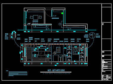 家装CAD图纸[95],现代风格4居室CAD施工图含效果图