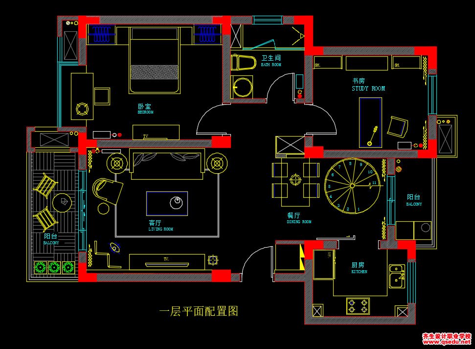 家装CAD图纸[121],简欧风格复式CAD施工图全套附效果图