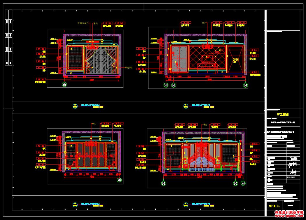家装CAD图纸[130],英式风格别墅CAD施工图 阳光怡庭样板房