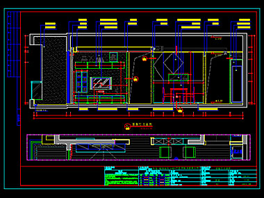 家装CAD图纸[152],现代简约2室2厅CAD施工图 城市时代