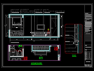 家装CAD图纸[161],现代风格3室2厅样板房CAD施工图全套