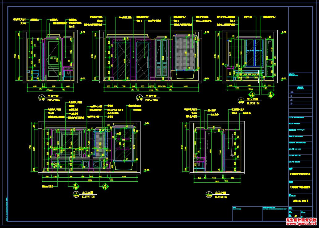 家装CAD图纸[195],欧式风格大平层CAD施工图全套附效果图 天正桃源